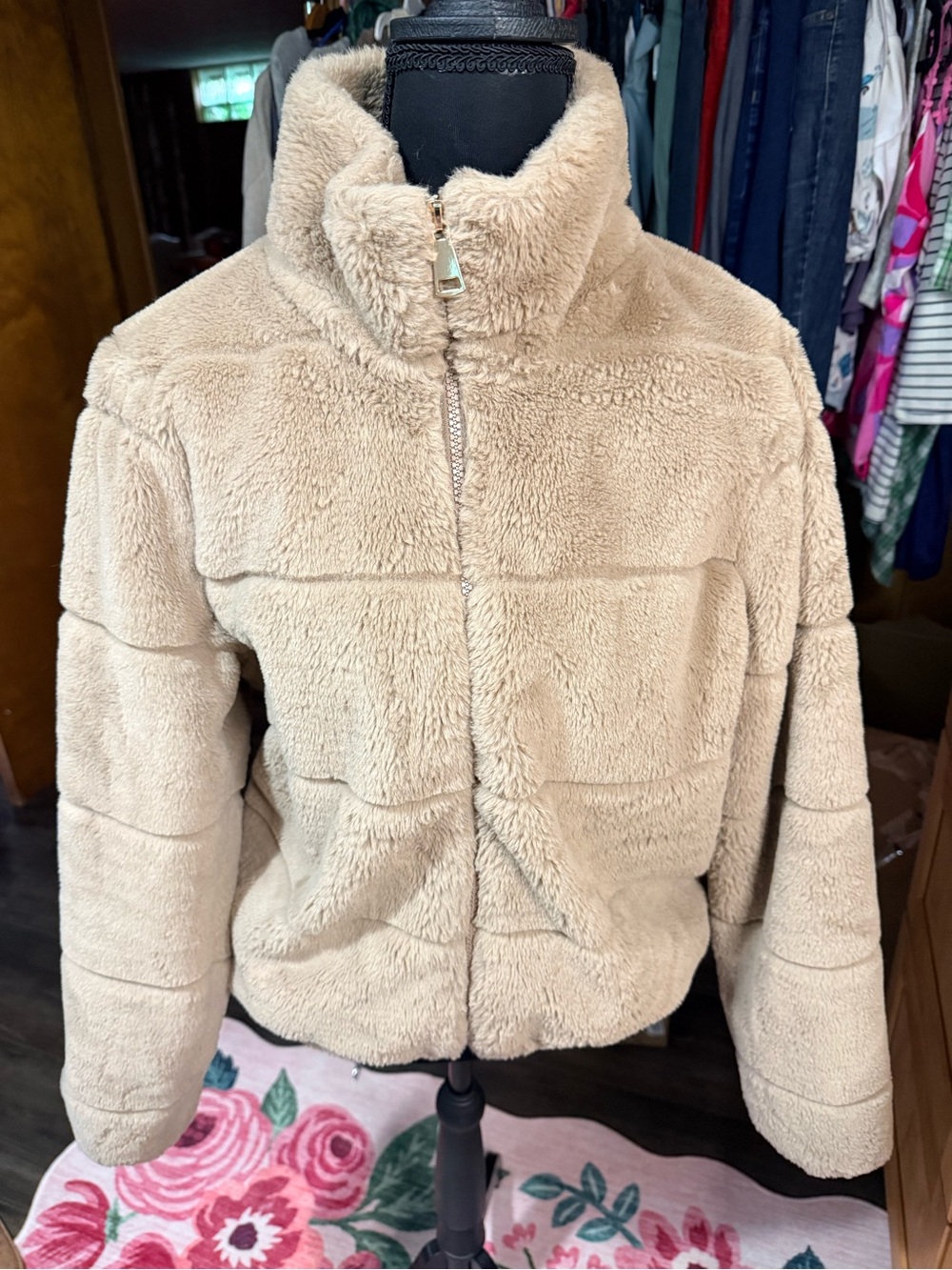 Ci Sono Plush Teddy Jacket faux fur collegiate fall winter whimsigoth festival L